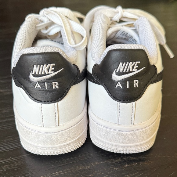 Nike Air Force 1 White and Black Sneakers - Picture 5 of 8